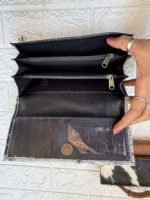 Nouveau Portefeuille Pochette en Cuir de Vachette de Créateur 2026 Noir Tendance en Cuir de Vachette à Poils – Idéal Cadeau pour Femme