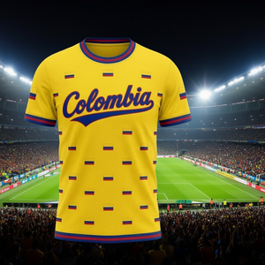 Maglia da Calcio Unisex per Tifosi della Colombia 2028, T-Shirt con Motivo Bandiera, Top per il Giorno della Partita, Regalo per i Supporteri - Product Image 3
