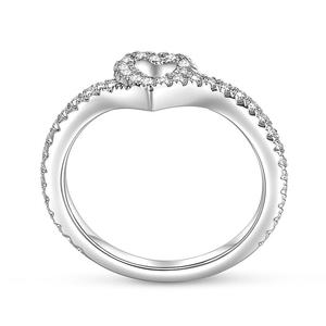 Bague de promesse Jeulia Connect Soul Heart - Argent plaqué or rose, design torsadé - Product Image 4