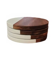 Sous-verres en bois et en marbre de conception fraîche Sous-verres de finition naturelle utilisés pour le bureau à domicile et la décoration de table Sous-verres tendance