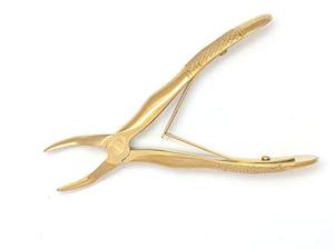 Juego de fórceps de extracción Dental chapados en oro de acero inoxidable Manual de 7 piezas | Instrumentos quirúrgicos de eliminación de dientes de bebé pedodónticos - Product Image 6