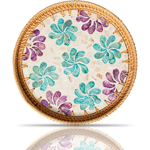 Natural Rattan Fast Food Trays Set of 2 in Round Shape with Different Sizes Perfect for Wedding <b>Tabletop</b> and Dessert Serving - Product Image 6