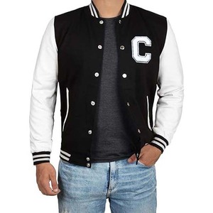 Customized Logo Men's Winter <b>Wool</b> Baseball Jackets Embroidered Chenille Patches Varsity Style New Arrival Canvas Leather Sleeves - Product Image 4