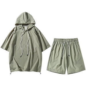 <b>Top</b> Material Made <b>Men</b> Slim Fit Hoodie & <b>Short</b> <b>Set</b> Long Sleeves Hoodie & <b>Shorts</b> <b>Set</b> For Online Sale - Product Image 1