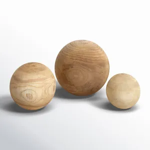 ลูกบอลไม้ธรรมชาติขนาดใหญ่สำหรับงานฝีมือ DIY ลูกบอลไม้ยังไม่เสร็จสำหรับโครงการศิลปะของตกแต่งบ้าน - Product Image 4