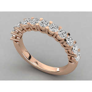 Bague artisanale pour femme en or 14 carats et diamant de laboratoire taille ovale pureté VS, style éternité et grappe, pour mariage - Product Image 4