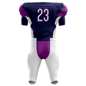 Ensemble de football par sublimation bon marché en polyester uni, maillots de football américain vierges brodés, uniforme de football américain pour jeunes - Product Image 3