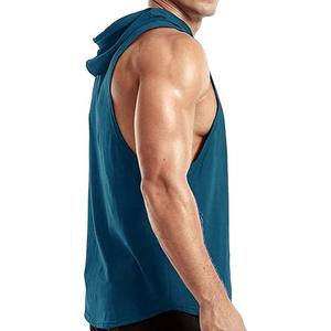 Hommes décontracté solide débardeurs sans manches gilet sport entraînement Gym Fitness t-shirts à capuche vêtements pour hommes grande taille couleur unie à capuche - Product Image 6