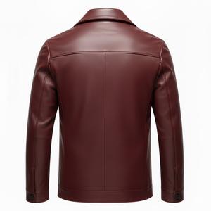 Chaqueta Larga de Cuero para Hombre, Estilo Gabardina, Cuello de Lona, Ropa Urbana, Venta al por Mayor - Product Image 2