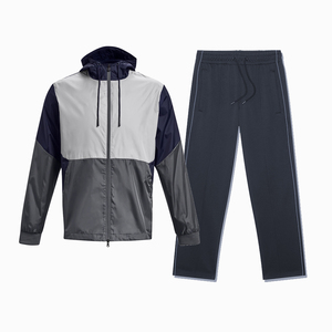 Men's High Quality Plus Size Hooded Windbreaker Tracksuit <b>Zip</b>-<b>Up</b> <b>Jacket</b> Baggy Pants with Casual Style Eco-Friendly for Winter - Product Image 4