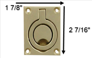 Poignées de traction affleurantes en laiton Triangle anneau tire carré encastré meubles tire loquet de trappe de bateau pour armoires - Product Image 2