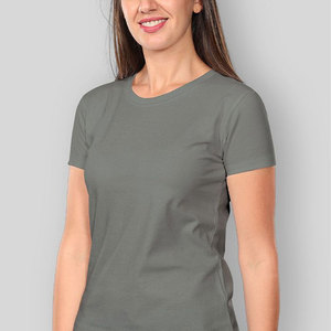 Camiseta de Algodón Puro Ligera para Mujer, Nueva Llegada, Color Sólido, Tela Suave y Lisa, Corte Regular - Product Image 2