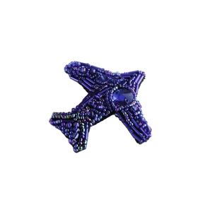 Broches de alambre con cuentas de diseño nuevo y de la mejor calidad, broches de seguridad bordados con diseño de avión azul pequeño, color personalizado, venta al por mayor - Product Image 1