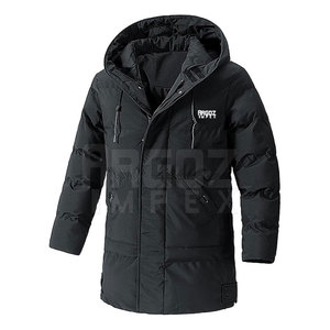 Factory Direct Sale Men's Long Winter <b>Puffer</b> <b>Jackets</b> Windproof Breathable with Hooded Collar Front Logo Position <b>Cheap</b> Price - Product Image 3