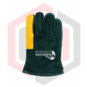 EN388 EN407 4131X Certifié CE Premium Couleur personnalisée 16 POUCES Gants de sécurité en cuir de vachette Doublure en coton - Product Image 3