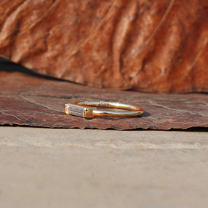 Premium 0,3 Ct Baguette Cut Lab Grown Solitaire CVD Diamond Band en oro amarillo de 14K Boda y regalo de aniversario para su BulkLot - Product Image 2