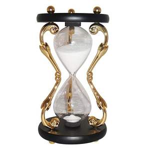 Metal Hourglass Timer Shiny <b>Desk</b> Table Decor Luxury Elegant Sand Display Accent Art Style Premium Finish - Product Image 6