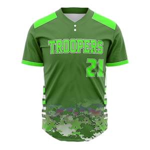 Camiseta de béisbol y softbol de camuflaje para hombre personalizada de alto rendimiento, superventas, ropa deportiva sublimada impresa transpirable - Product Image 6