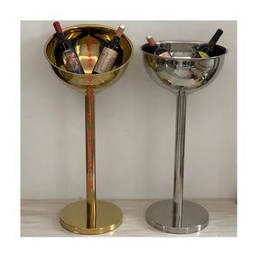 Support de seau à glace de vin d'or et d'argent d'acier inoxydable avec le refroidisseur de vin Offre Spéciale - Product Image 1