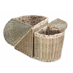 Panier à linge en coton doublé de rose de jardin antique élégant pour une utilisation en coin de lavage - Product Image 6