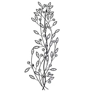 Arte de pared de Metal de hoja negra, acento decorativo elegante para sala de estar, dormitorio y espacios de oficina con un diseño moderno y elegante - Product Image 1