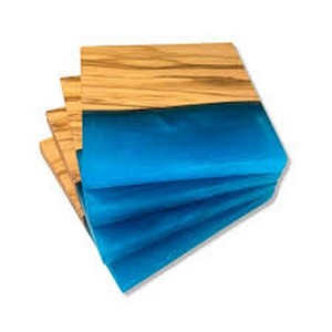 Excellent New Design Set of 4 Wood <b>Epoxy</b> <b>Resin</b> Coasters Tabletop Wood Placemats for Drinks Perfect <b>Table</b> Decoration - Product Image 1