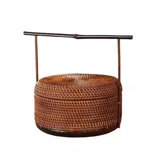 Meilleur vendeur Panier en bambou artisanal Heritage Craft avec poignée en bambou violet Décoration de maison moderne écologique Cadeau - Product Image 1