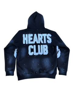 Logo personnalisé fabriqué en usine strass délavé à l'acide Denim en détresse sweat à capuche brodé hiver Streetwear sweat à capuche pour unisexe - Product Image 2