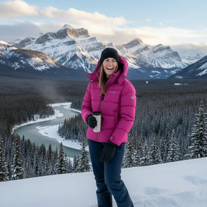 Chaqueta Acolchada Rosa para Mujer MITEXCO, con Capucha, Cuello Alto, Cierre Completo y Puños Ajustables para Invierno al Aire Libre - Product Image 4