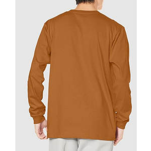 T-shirts pour hommes à col rond, manches longues, jaune foncé, épaules tombantes, manches longues, imprimés - Product Image 4