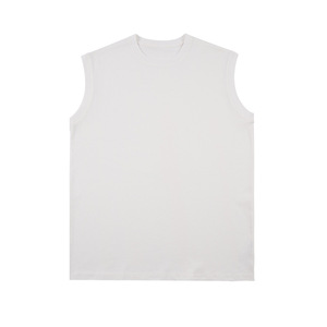 270gsm 100% algodón impreso camisetas al por mayor de alta calidad camisetas Unisex sin mangas verano camiseta Casual DDP envío - Product Image 1