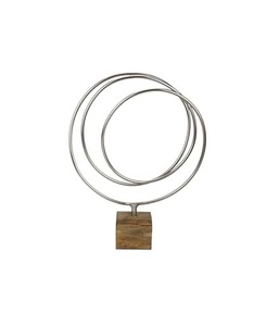 Escultura decorativa abstracta de metal de hierro hecha a mano con base marrón estatua casera para celebraciones de cumpleaños - Product Image 1