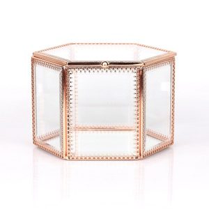 Porte-articles de maquillage en verre et en laiton, boîte de rangement Vintage pour pinceaux de maquillage, boîte de présentation de rangement de bijoux de luxe de forme carrée - Product Image 4