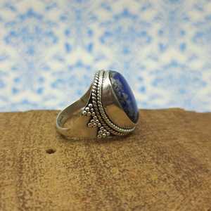 Artisan conçu 925 en argent Sterling bleu Lapis bague lunette réglage pierre précieuse naturelle 14K métal pureté parfait cadeau de mariage pour - Product Image 5