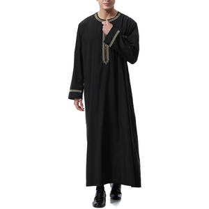 Jubbah ผู้ชายมุสลิมแขนยาวสไตล์ดั้งเดิมสีพื้น - Product Image 4