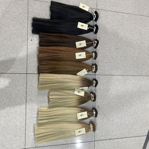 Extensions de cheveux humains Remy à pointe plate, en kératine russe, de qualité supérieure, pré-collés, Double dessin, vente en gros - Product Image 6