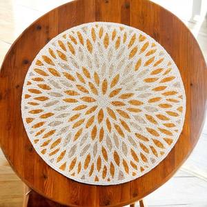 Beaded <b>Placemat</b> Handmade <b>Round</b> Charger for Luxury Dining & Holiday Decor Unique Piece Handmade Beaded, <b>Placemat</b>, Housewarming - Product Image 2