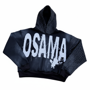 Sudadera con Capucha y Cremallera para Hombre, Estilo Profesional, con Pedrería y Bordado Desgastado, Calidad Superior, 100% Algodón, Cómoda y Adecuada - Product Image 1