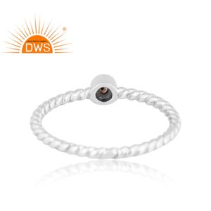 Meilleure qualité en argent sterling fin naturel arc-en-ciel lune pierre gemme bague empilable fabricant de bijoux personnalisés - Product Image 4