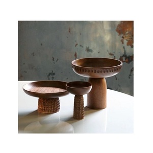 Bol à fruits en bois au design classique, forme ronde, taille personnalisée, bol à chocolats pour les meilleures ventes - Product Image 3