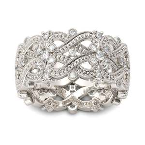 Bague de mariage infini perlée en argent sterling Jeulia pour femme - Product Image 1
