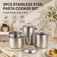 Marmite de cuisson en acier inoxydable avec panier égouttoir amovible, faitout polyvalent, cuiseur vapeur et friteuse pour pâtes et soupes