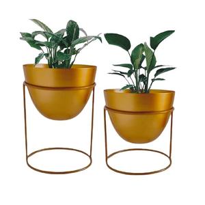 Jardinière en métal en fer plaqué laiton pour la décoration de jardin jardinière en métal fini personnalisé exportateur en gros pour taille personnalisée - Product Image 1