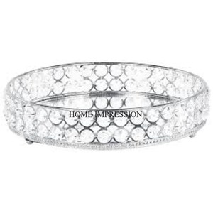 Round Shape Premium Quality Metal Made Modern Creative Art Designer <b>Mirror</b> <b>Tray</b> Hotel and Restaurants Table Supplies From India - Product Image 2