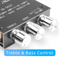 ZK-502T 50Wx2 réglage des basses élevées Module de carte d'amplificateur Audio avant stéréo à double canal Subwoofer composants électroniques