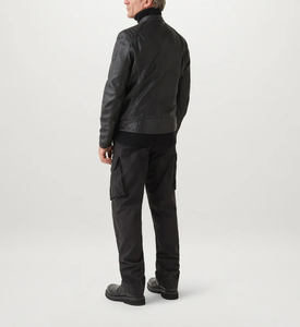 แจ็กเก็ตหนังวัวแท้สำหรับผู้ชายปกหนังวัวแท้ปรับแต่งโลโก้ให้ความอบอุ่น - Product Image 4