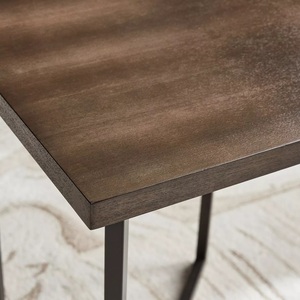 Mesa Auxiliar para Sofá, Forma Cuadrada, Superficie de Madera Resistente, Mesa de Exhibición de Metal, Mesa de Centro Portátil para Sala de Estar, Muebles de Estilo Rústico - Product Image 5