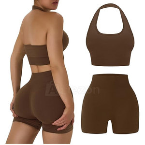 Respirant femmes Yoga haut et short ensemble vêtements de sport femmes Yoga haut et short pour les jours d'entraînement - Product Image 4