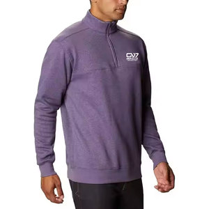 Sweatshirts à logo imprimé personnalisé pour hommes Fabrication pakistanaise Vente en gros de basique Sweatshirts à demi-fermeture éclair en coton mélangé pour hommes - Product Image 4