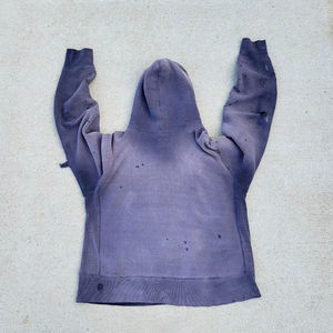 เสื้อฮู้ดดี้ผู้ชายไซส์ใหญ่ ผ้าฝ้ายเฟรนช์เทอร์รี่เนื้อหนา 100% ระบายอากาศได้ดี สไตล์วินเทจ ล้างสีแบบแอซิดวอช สำหรับฤดูหนาว - Product Image 4